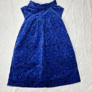 Tea blue black velour special occasion dress Size‎ 3 VGUC
